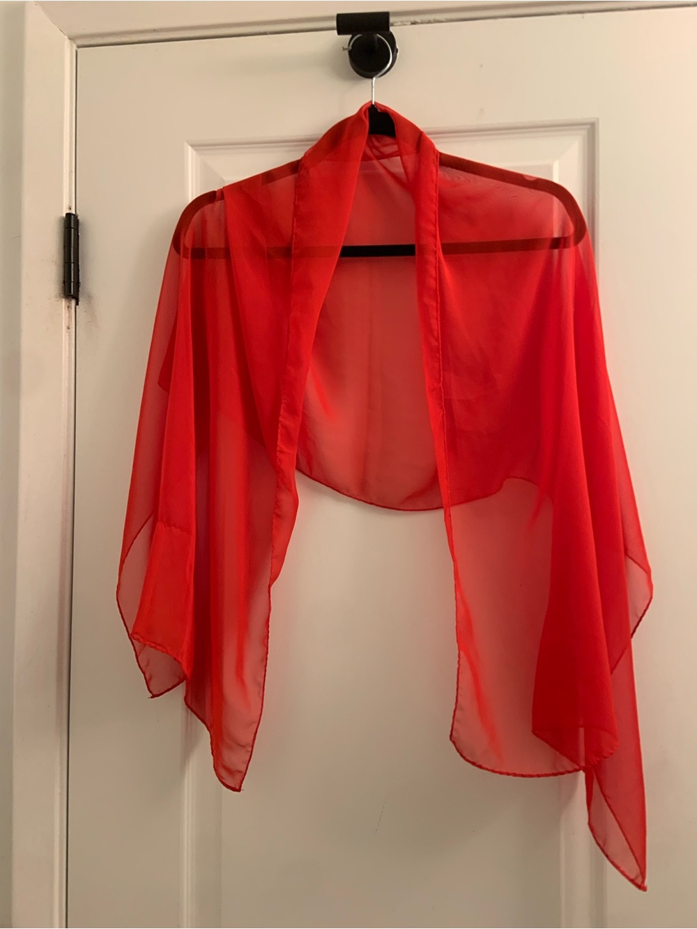 Source Unknown Red Sheer Chiffon Wrap